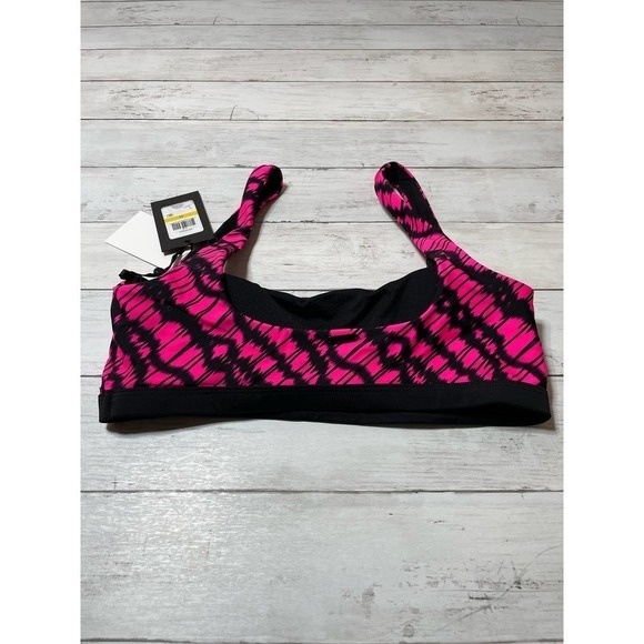 DKNY Women's Printed Square Neck Bikini Top Swimsuit Pink - Picture 7 of 8